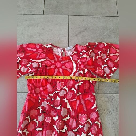 Rhode red white 50% linen maxi dress size L‎ - Picture 7 of 7